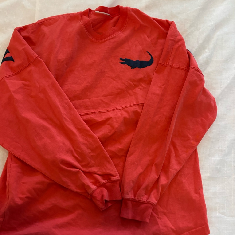 Red Long Sleeve Shirt with Logo